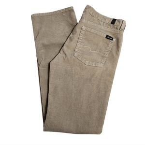 7 For All Mankind Corduroy Pants Tan Button Fly Straight Leg Men's Size 32